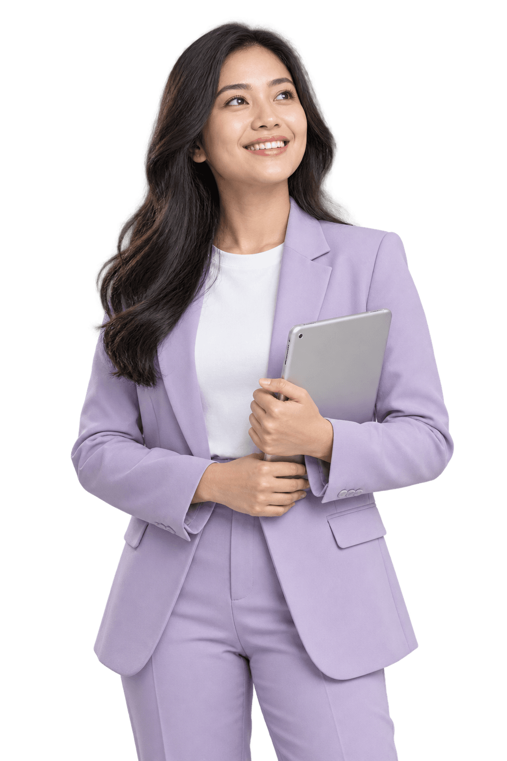 Profesional muda dengan tablet, siap belajar bersama Awan Event